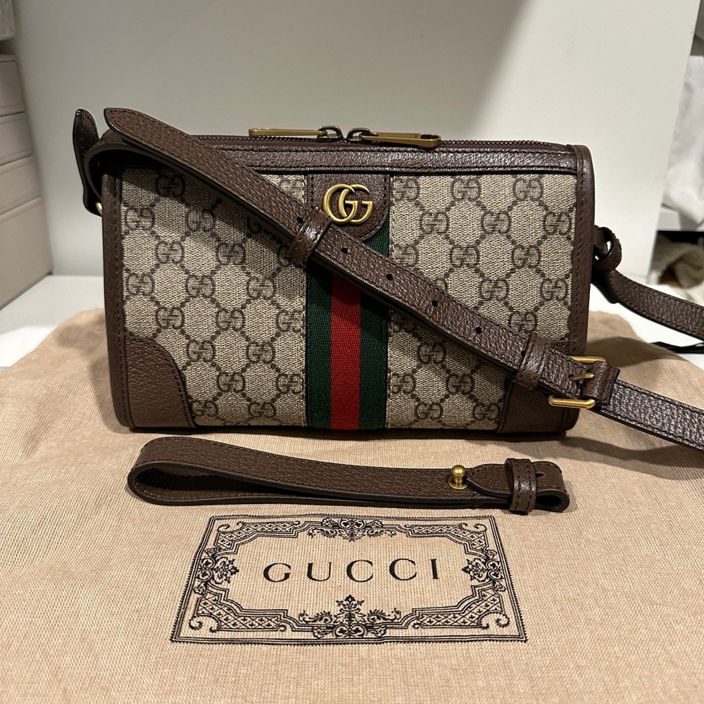 NWT Gucci Ophidia Small Supreme Canvas Messenger Bag